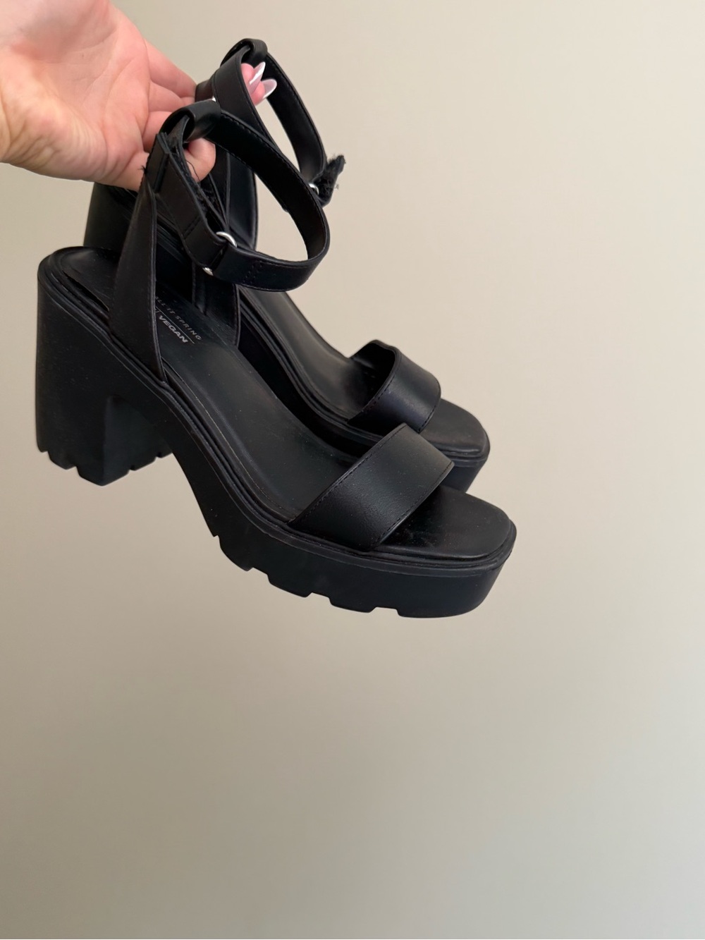 Call It Spring Black Chunky Platform Heels